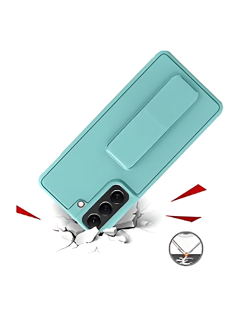 Case Up Compatible with Samsung Galaxy A13 4G Case with Magnetic Stand & Holder, Premium Silicone Finger Grip Strap Holder Case Car Mount Kickstand Cover- Mint Green - Image 3