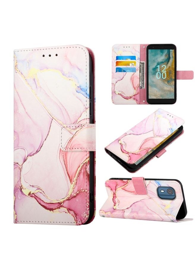 HuHa - Case Cover For For Nokia C02 TA-1522 PT003 Marble Pattern Flip Leather Phone Case(LS005) - Image 1