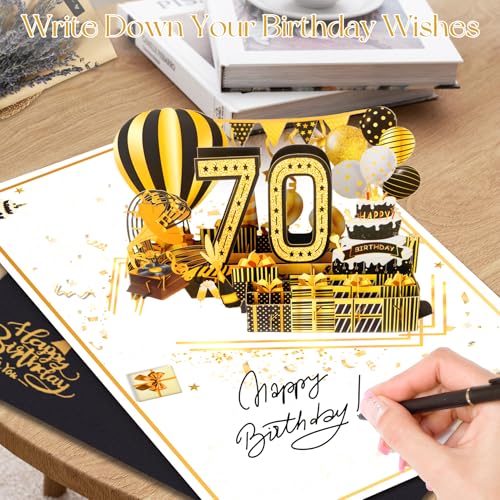 OLOSONG 70th Birthday Cards for Women Men, 3D Pop Up 70th Birthday Gift Ideas for Grandma Mom Dad, Funny 70 Year Old Birthday Decorations for Husband Wife Parents Him Her, Jumbo Back In 1956 - Image 5