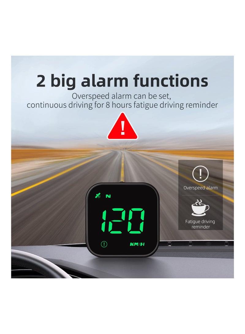 Zikra G4S Digital GPS Speedometer, New HUD Car Head Up Display with Digital Speed in MPH KPH, Universal Fatigue Driving Reminder, Overspeed Alarm Trip Meter, for All Vehicle (Green) - Image 3