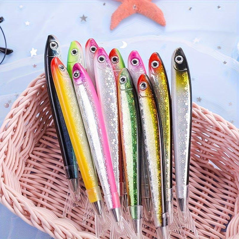 Mixed Color 9pcs Cute Ocean Fish Novelty Ballpoint Pen Creative Small Fresh Advertising Pen With Black Refill - Image 1