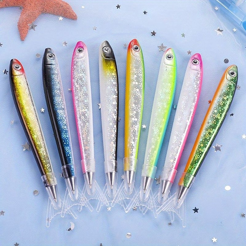 Mixed Color 9pcs Cute Ocean Fish Novelty Ballpoint Pen Creative Small Fresh Advertising Pen With Black Refill - Image 5