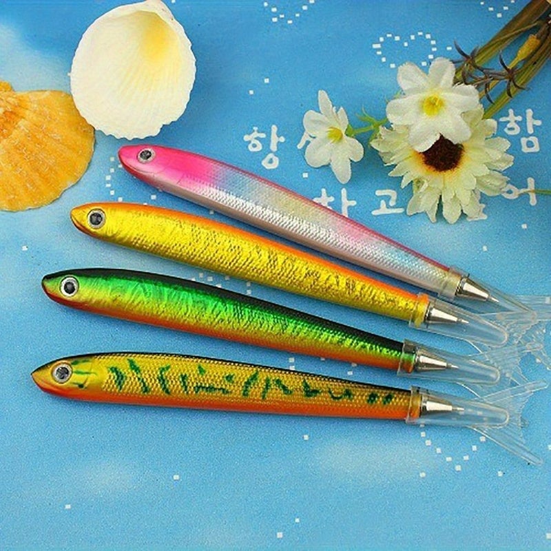 Mixed Color 9pcs Cute Ocean Fish Novelty Ballpoint Pen Creative Small Fresh Advertising Pen With Black Refill - Image 4