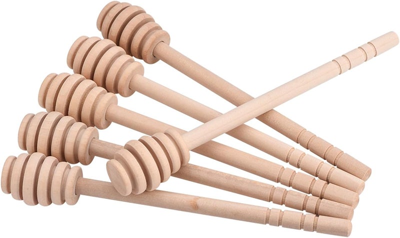 Honey Sticks, 50 Pcs Wooden Mini Honey Dipper with Deep Grooves, Perfect for Drizzling and Syrup in Beverages (Take King Slotting 16CM) - Image 2