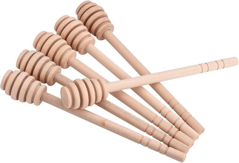 Honey Sticks, 50 Pcs Wooden Mini Honey Dipper with Deep Grooves, Perfect for Drizzling and Syrup in Beverages (Take King Slotting 16CM) - Image 3