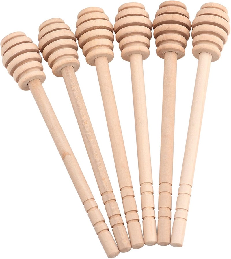 Honey Sticks, 50 Pcs Wooden Mini Honey Dipper with Deep Grooves, Perfect for Drizzling and Syrup in Beverages (Take King Slotting 16CM) - Image 4