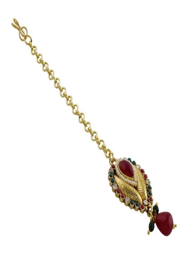 Vama Fashions Papadbilla Maang teeka Tikka Maangtika Mang tika for Women Traditional - Image 3