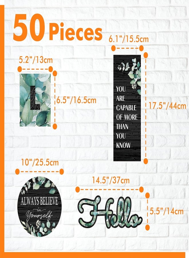 Gethelud 50PCS Modern Farmhouse Bulletin Board Decor, Inspirational Wall Decorative Sign Positive Saying Posters Growth Mindset Accents Set for Middle High School Classroom Home Teachers Parents Students - Image 2