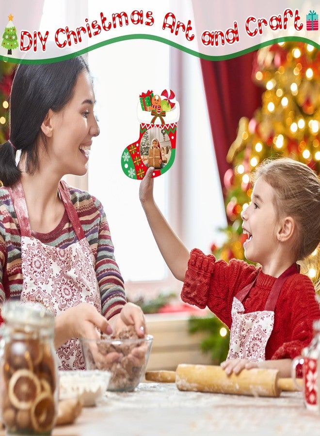 Chinco 20 Pcs Christmas Photo Frame Ornaments Christmas Tree Decoration DIY Gingerbread House Craft Kit Kids Xmas Photo Frame Classroom Activities Holiday Keepsake Party(Vintage Style) - Image 4