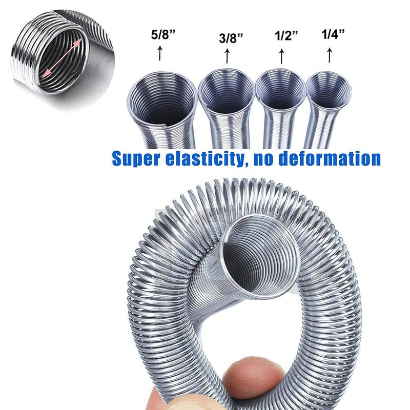 ISC ISC 4Piece Spring Tubing Benders Kit 5in1 Pipe Bender Set for OD 14 516 38 12 and 58 Tubing Durable RustResistant Spring Steel for Precise 180 Bends - Image 2