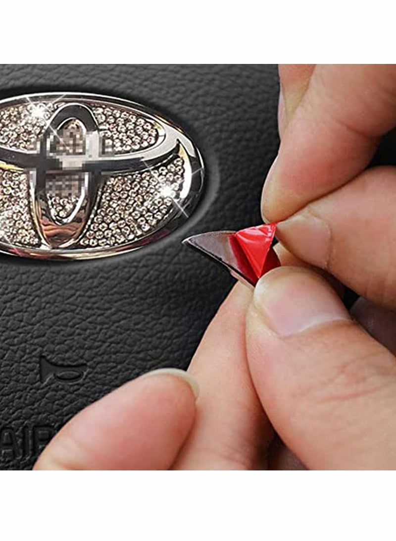 SYOSI Bling Steering Wheel Logo Caps for Toyota, DIY Diamond Crystal Sparkly Steering Wheel Emblem Accessories Badge Interior Decorations Compatible for Women for All Toyota - Image 4