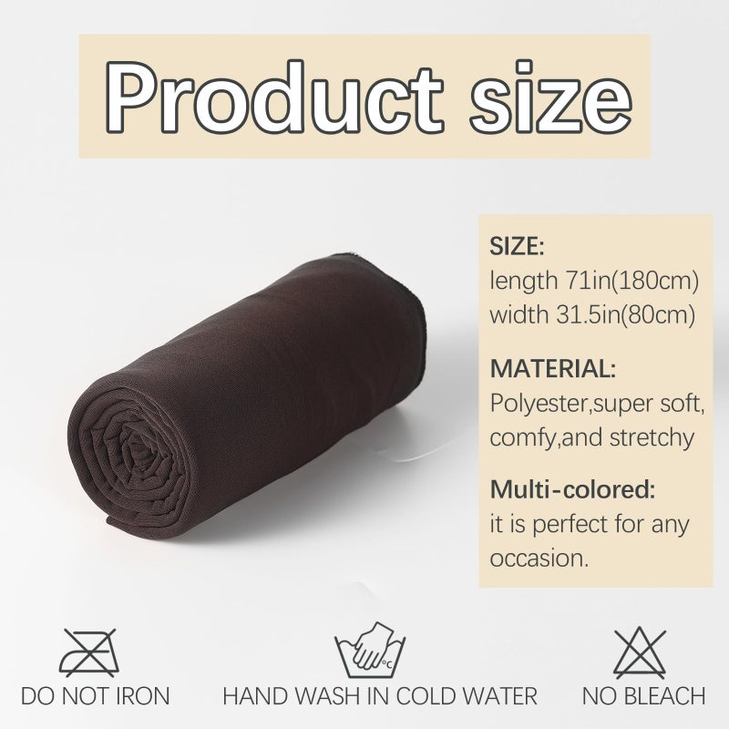 ARKBAODAN Stretch African Head Wraps for Coffee Women - Long Jersey Turban Headwraps, Head Scarf, Headbands (Coffee) - Image 2