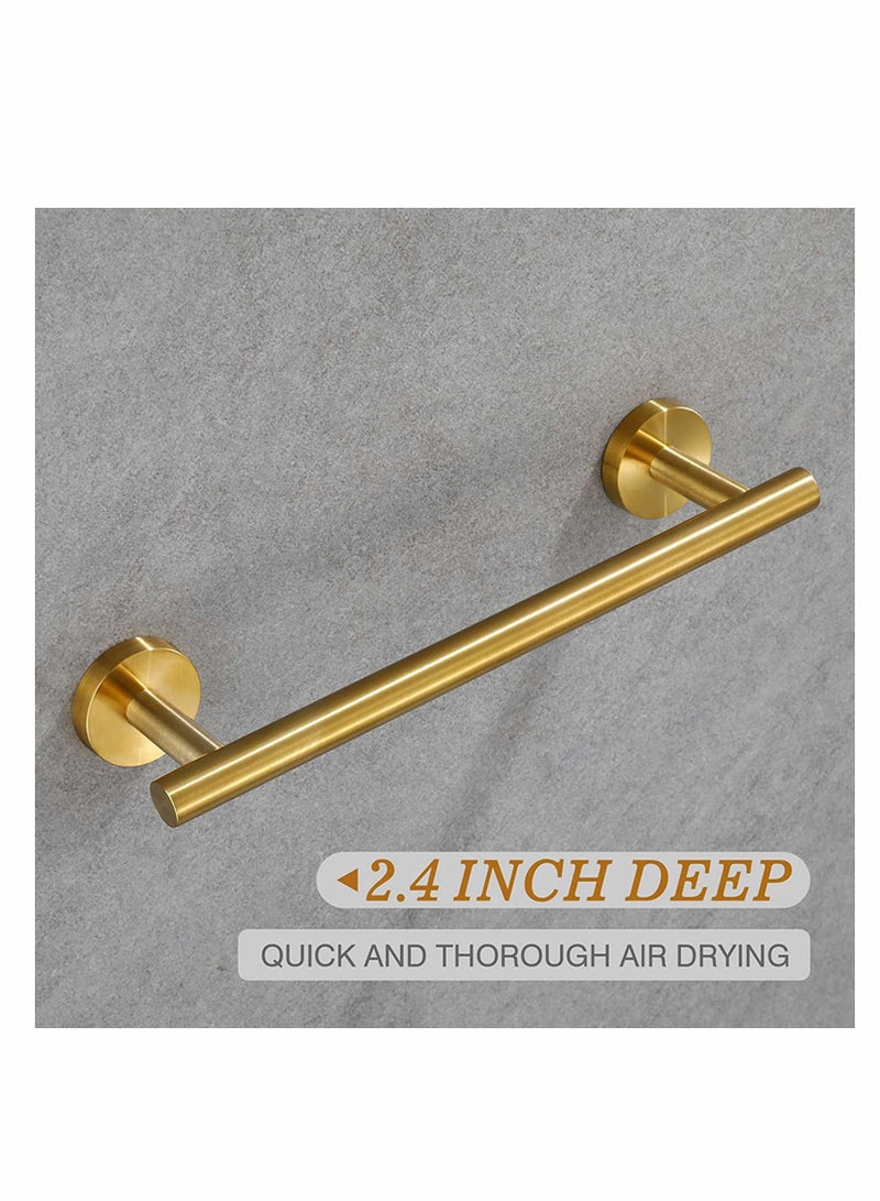 كاست ويف Brushed Gold Towel Bar, Gold Bathroom Accessories 12-Inch Hand Towel Holder for Bathroom, SUS304 Stainless Steel, Modern Style, for Bathroom Kitchen, Towel Rail Wall Mounted Towel - Image 3