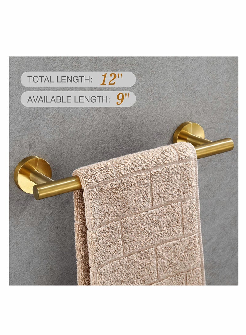 كاست ويف Brushed Gold Towel Bar, Gold Bathroom Accessories 12-Inch Hand Towel Holder for Bathroom, SUS304 Stainless Steel, Modern Style, for Bathroom Kitchen, Towel Rail Wall Mounted Towel - Image 2