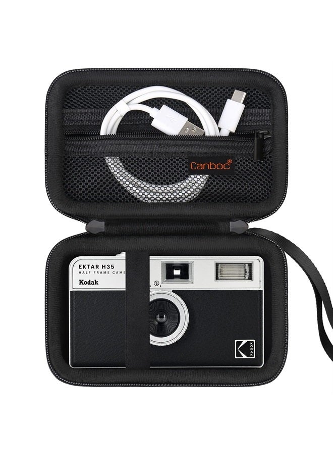 Canboc Carrying Travel Case for KODAK EKTAR H35 Half Frame Film Camera, Point and Shoot Camera Bag, Zipper Mesh Pocket fits Film, Batteries, USB Cable, Black (Case Only) - Image 1