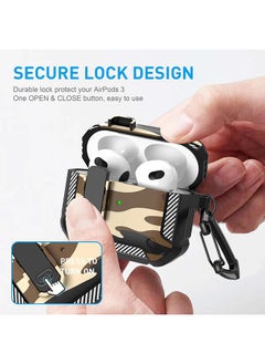 O Ozone For AirPods 4 Case Cover (2024) with Secure Lock Clip, Camouflage Design Full Drop Protection Shockproof Hard PC Case Cover Keychain- Grey  - Image 2