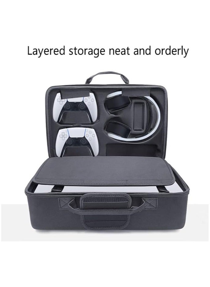 General PS5 Travel Bag, Nylon Bag, Waterproof and Shockproof Hard Bag, Organizer Bag, Crossbody Bag, Portable ProtectionPS5 Console, Dual Controllers and Accessories  - Image 2