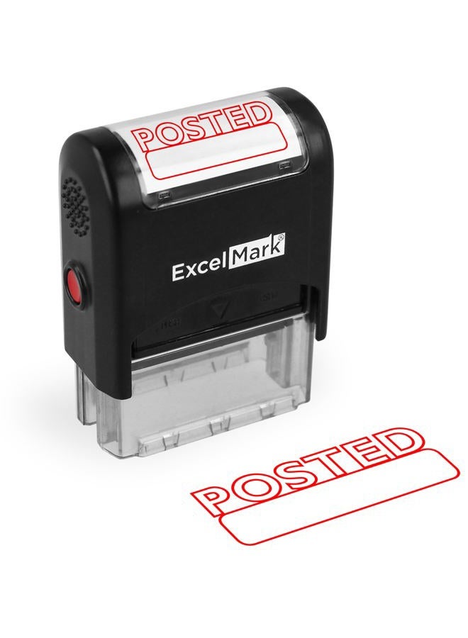 ExcelMark POSTED Self Inking Rubber Stamp - Red Ink ( A1539) - Image 1