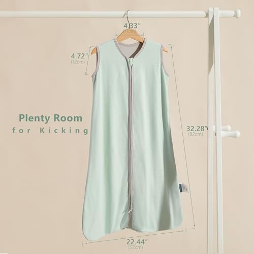 TILLYOU Baby Sleep Sack 12-18 Months, 1.0 Tog Soft Double Zipper Sleeping Sack Wearable Blanket, Green - Image 5