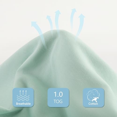 TILLYOU Baby Sleep Sack 12-18 Months, 1.0 Tog Soft Double Zipper Sleeping Sack Wearable Blanket, Green - Image 4