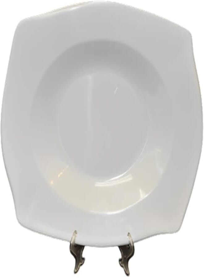 Pure. 136217 melamine large oblong food service plate for home and restaurant - white