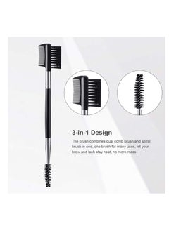 Patelai 3 Pcs Eyebrow Brush Eyelash Comb Eyelash Shaper and Eyebrow Brush Dual Comb Double Head Eyebrow Brush Eyebrow Eyelash Makeup Grooming Tool for Women Cosmetic Travel (Black)  - Image 4