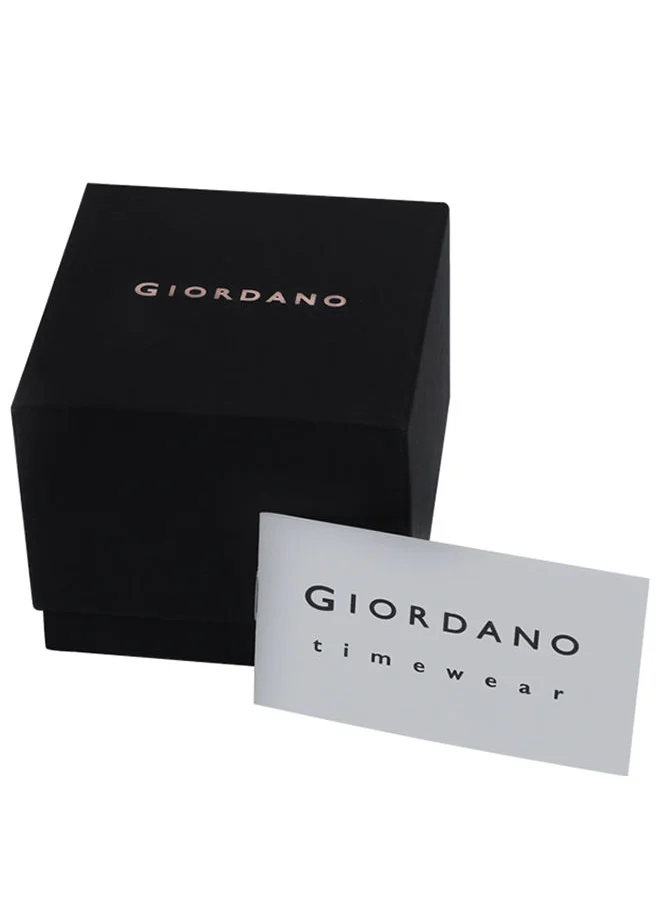 GIORDANO Stainless Steel Strap Round Shape Analog & Digital Wrist Watch GD-1177-66 - 45mm - Black