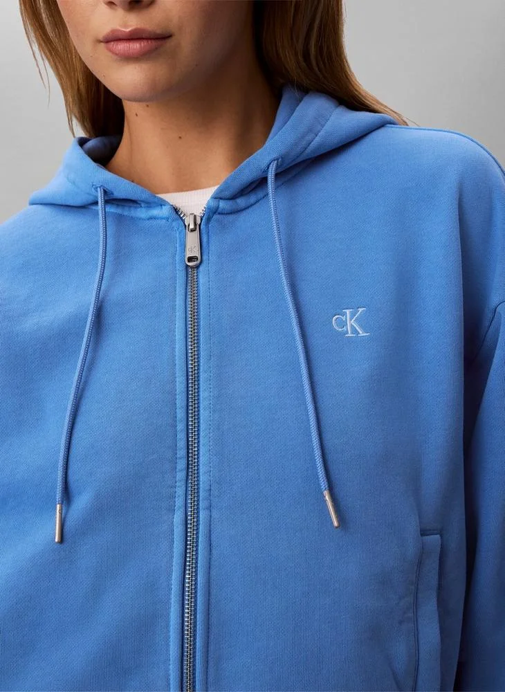 Calvin Klein Jeans  Monogram Terry Washed Hoodie for Women | Best Price UAE