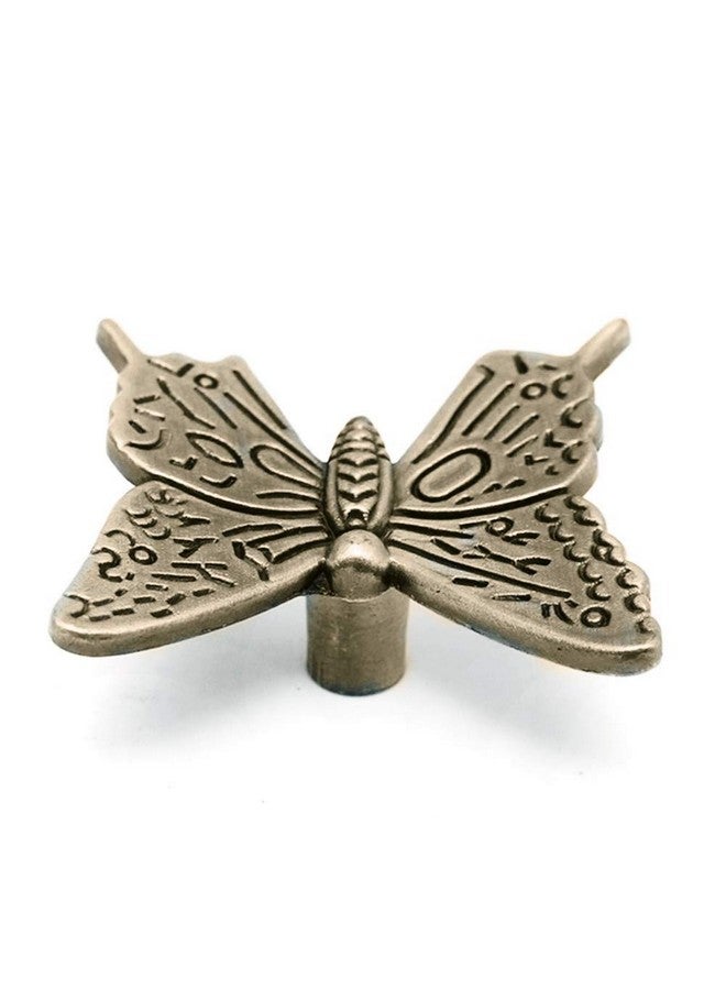 دينبيتيك 10 قطع من مقابض خزانة على شكل فراشة من Denpetec، مقبض أدراج على شكل فراشة عتيقة، مقبض سحب على شكل فراشة لخزانة الأدراج وخزانة الملابس - Image 2