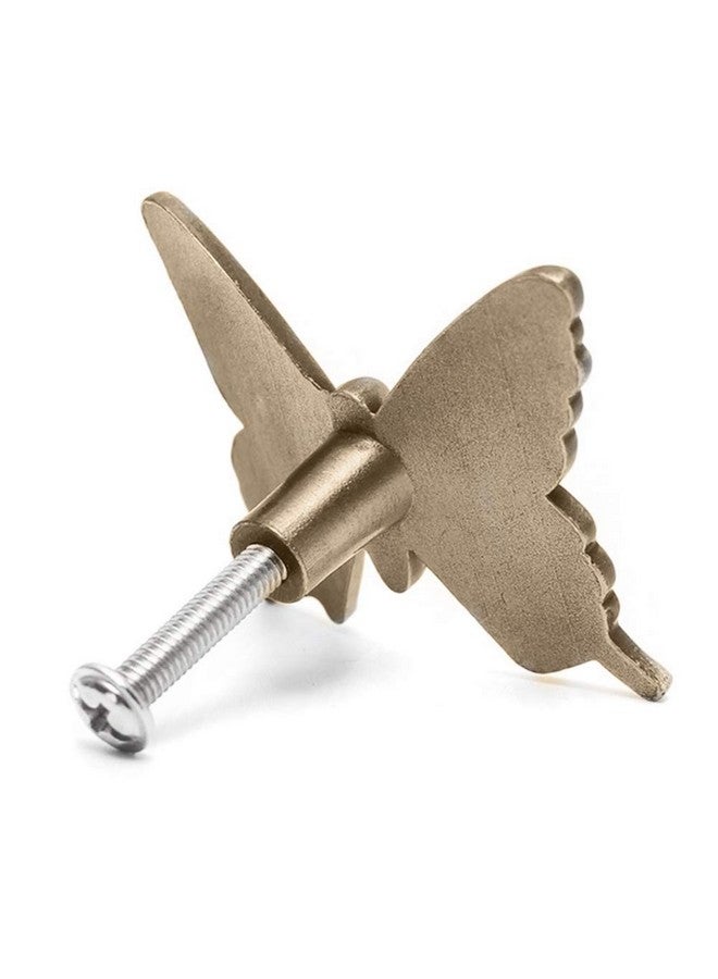 دينبيتيك 10 قطع من مقابض خزانة على شكل فراشة من Denpetec، مقبض أدراج على شكل فراشة عتيقة، مقبض سحب على شكل فراشة لخزانة الأدراج وخزانة الملابس - Image 3