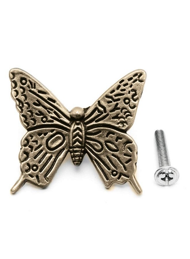 دينبيتيك 10 قطع من مقابض خزانة على شكل فراشة من Denpetec، مقبض أدراج على شكل فراشة عتيقة، مقبض سحب على شكل فراشة لخزانة الأدراج وخزانة الملابس - Image 4