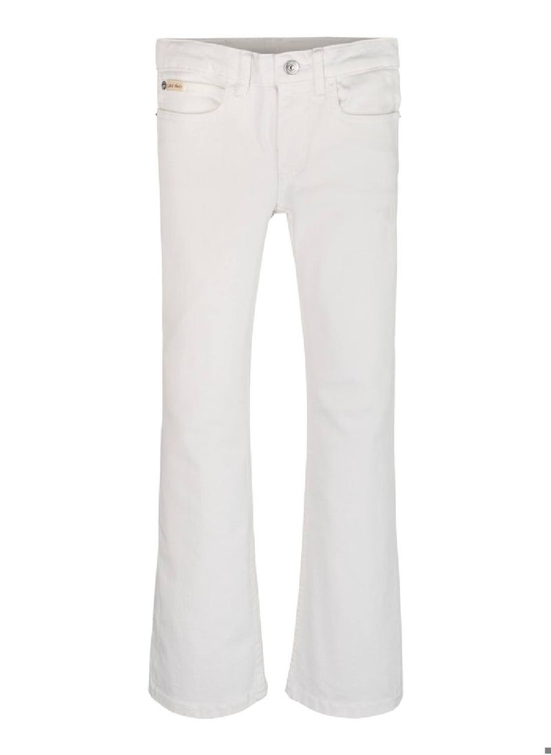 Calvin Klein Jeans - Girls' Mid Rise Bootcut Flared Jeans - Cotton, White - Image 1