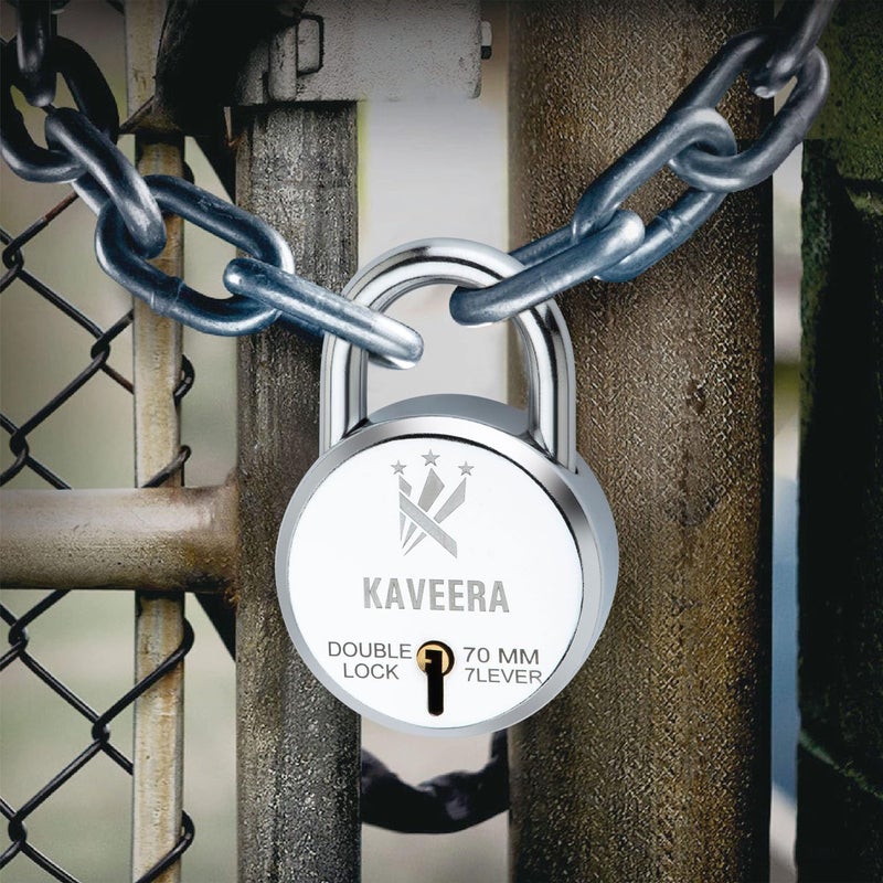KAVEERA Padlocks Keyed Round Lock Waterproof and Rustproof Storage Lock with Brass Keys Ideal for Storage Unit Gate Outdoor Shed Fence  - Image 4