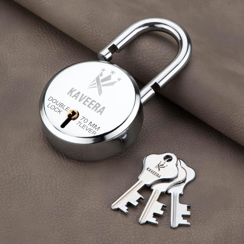 KAVEERA Padlocks Keyed Round Lock Waterproof and Rustproof Storage Lock with Brass Keys Ideal for Storage Unit Gate Outdoor Shed Fence  - Image 2