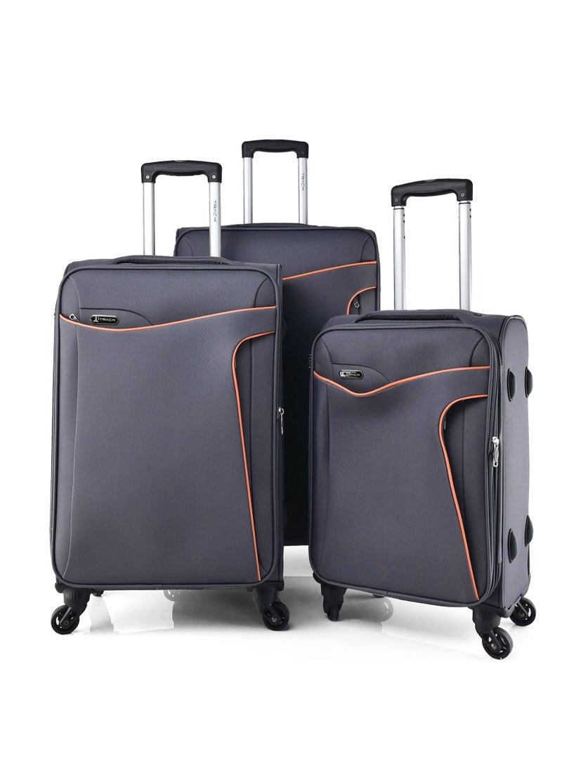 TRACK Luggage fabric set 3 pieces, 28/24/20 inch - Grey - Image 1