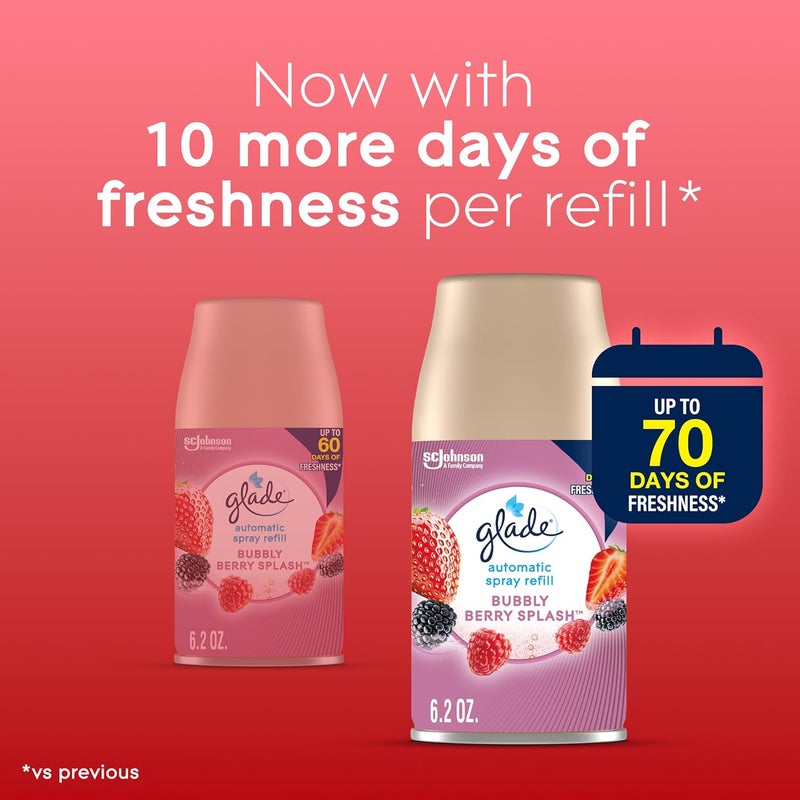 Glade Automatic Spray Refill, Air Freshener for Home and Bathroom, Bubbly Berry Splash, 6.2 Oz, 3 Count - Image 4