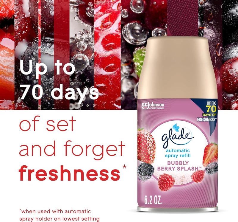 Glade Automatic Spray Refill, Air Freshener for Home and Bathroom, Bubbly Berry Splash, 6.2 Oz, 3 Count - Image 5