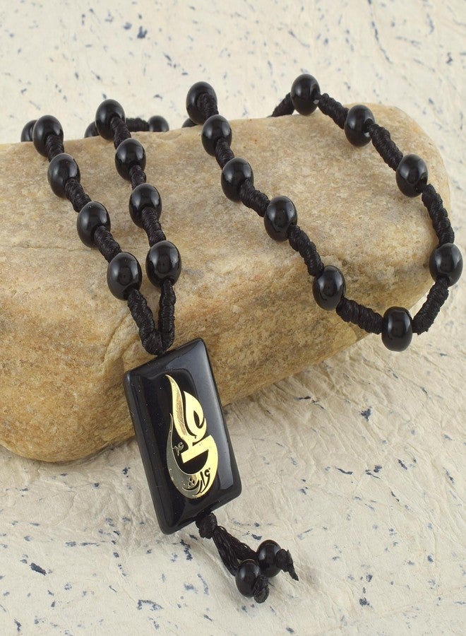 Superstore18 Black Onyx Muslim Allah Mohammad Rosary Bead Mala Necklace Islamic Jewellery (SST6703BMRM) - Image 2