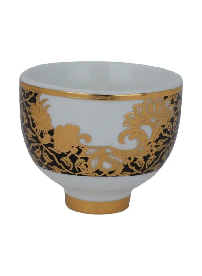 Alsaif Gallery Arabic coffee cups white black pattern 12 pieces  - Image 1