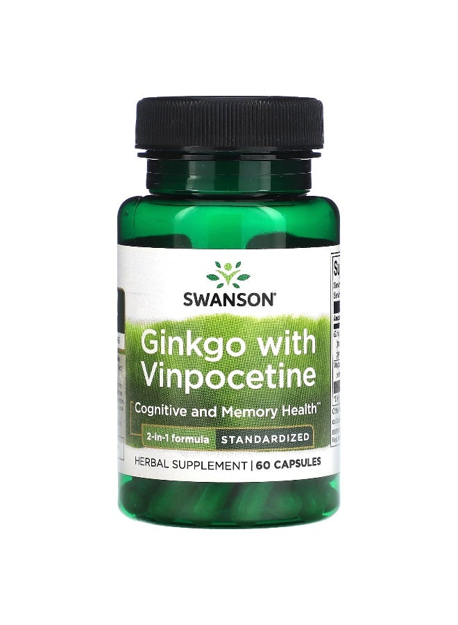 SWANSON Swanson, Ginkgo with Vinpocetine, Standardized, 60 Capsules 