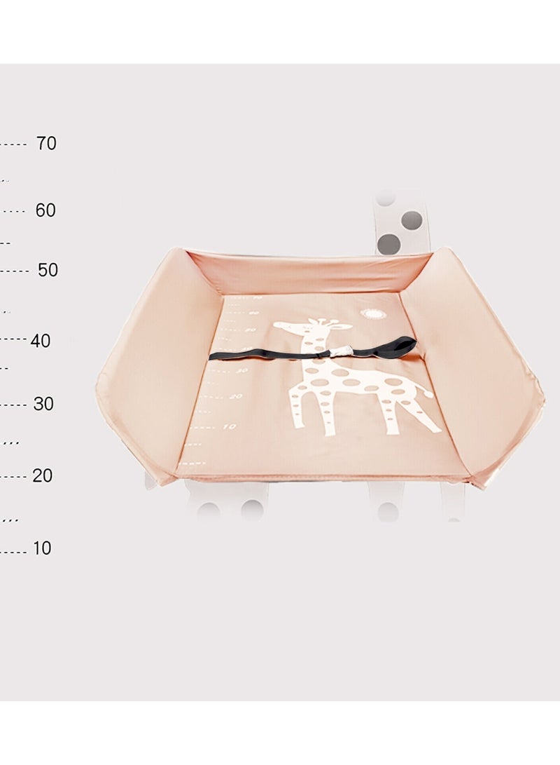 Baby Changing Table,Foldable, Portable,With Wheels, Height Can Be Adjusted In Three Steps,Waterproof Diaper Changing Table Pad Topper - Image 3