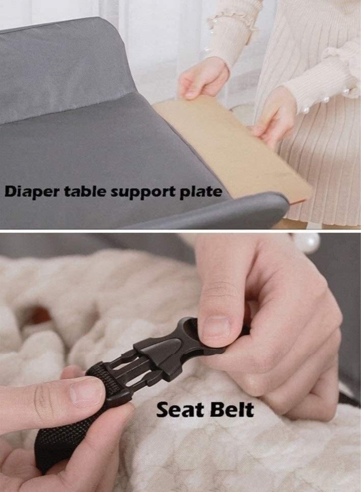 Baby Changing Table,Foldable, Portable,With Wheels, Height Can Be Adjusted In Three Steps,Waterproof Diaper Changing Table Pad Topper - Image 4