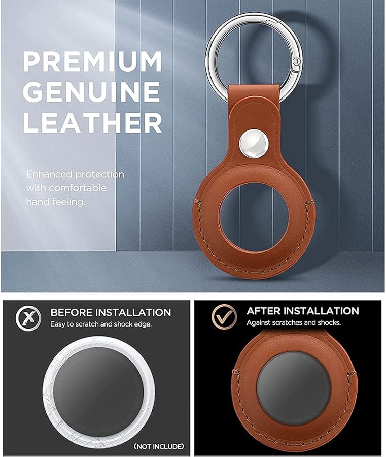 Leather Case For Tracker Device Anti Drop Anti Lost Protective Cover - Image 2