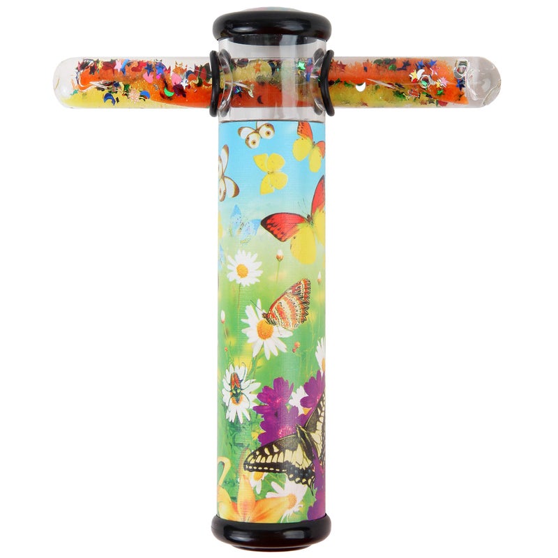 Playlearn USA Playlearn Butterfly Design Kaleidoscope Glitter Wand 6 Kaleidoscope Toy with 5 Spiral Glitter Wand - Image 2