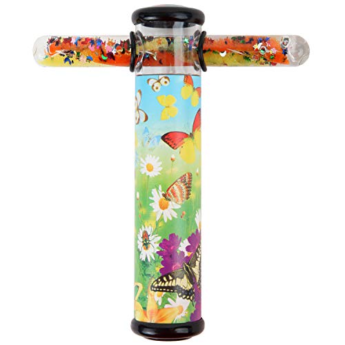 Playlearn USA Playlearn Butterfly Design Kaleidoscope Glitter Wand 6 Kaleidoscope Toy with 5 Spiral Glitter Wand - Image 1