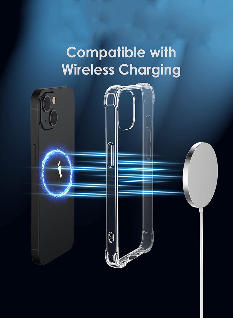 Theodor Protective Case for iPhone 14 Plus 6.7-inch Compatible Wireless Charging, Shockproof Phone Bumper Cover, Anti-Scratch Clear Back (Clear) - Image 5