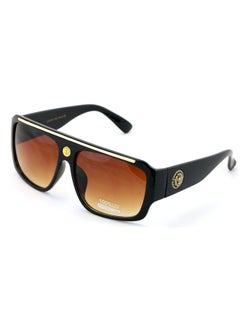 V.W.E. Lion Head Flat Top Hip Hop Rapper Retro Aviator Sunglasses (Blackbrown)  - Image 1