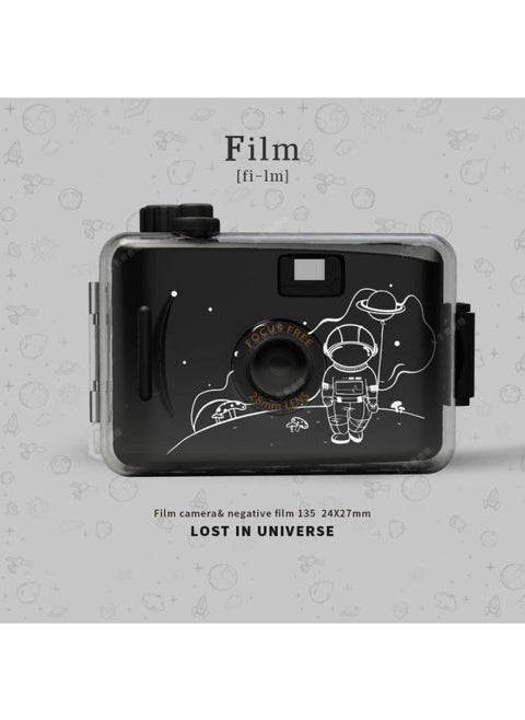 Retro Fool Film Camera Non-Pole Film Machine Fool Machine Campus Camera Student Birthday Gift Female-Body Color:Package Three - Lost Universe