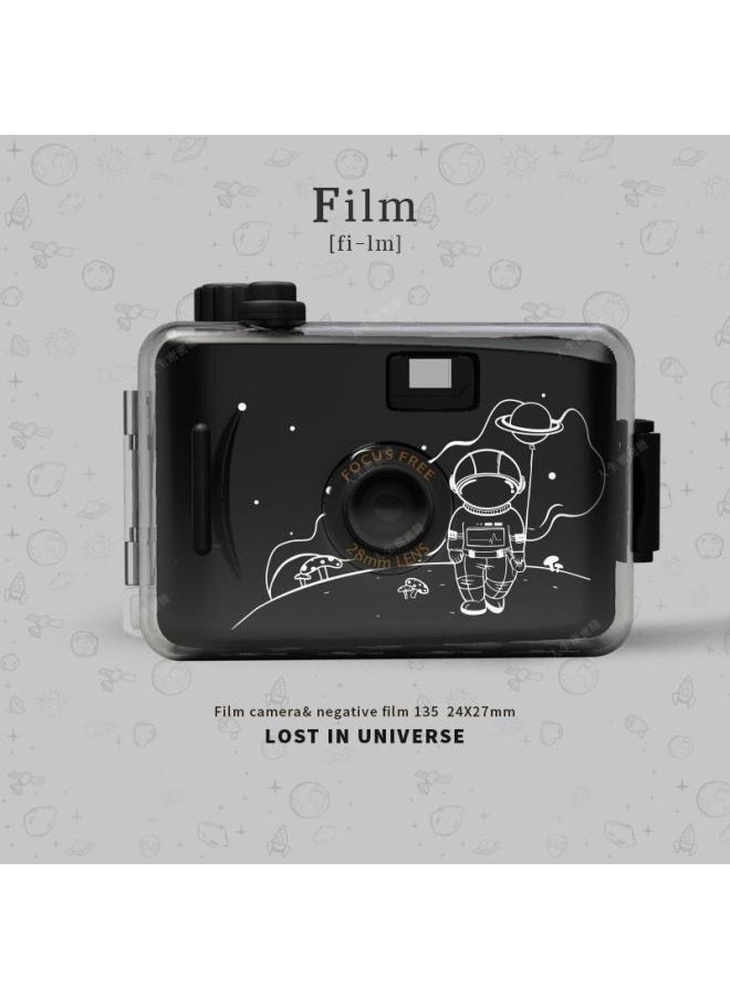 Generic Retro Fool Film Camera Non-Pole Film Machine Fool Machine Campus Camera Student Birthday Gift Female-Body Color:Package Three - Lost Universe  - Image 1