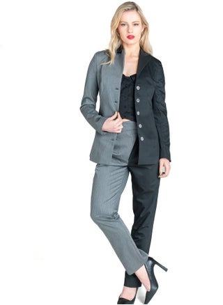 HYDRATION Hold on Suit Lining inside, Block Design Suit with a Dysfunctional Zipper at The Back - Elegant Gabardine Fabric Hold on Suit for Women, Grey & Black, XS - pzsku/Z2E2BA8D7710F218DFF8DZ/45/_/1722003367/ec93cd2c-9de9-4d4c-b8b1-ea3037685dcb
